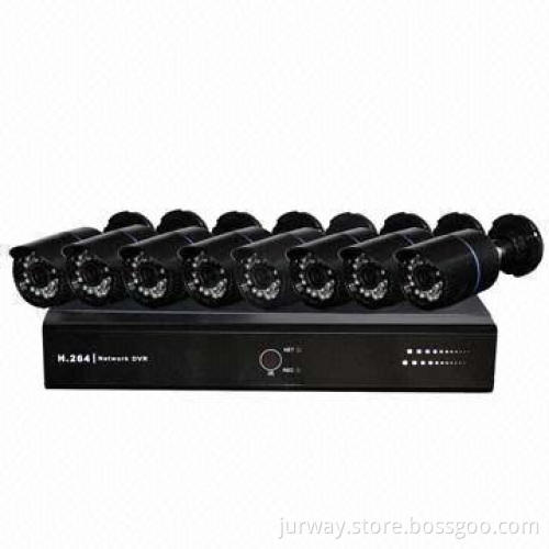DVR Kits, Includes 1pc 8CH HDMI P2P DVR and 8pcs Cameras, 1/3 HDIS 800TVL, 3.6mm Lens, 24pcs IR LED